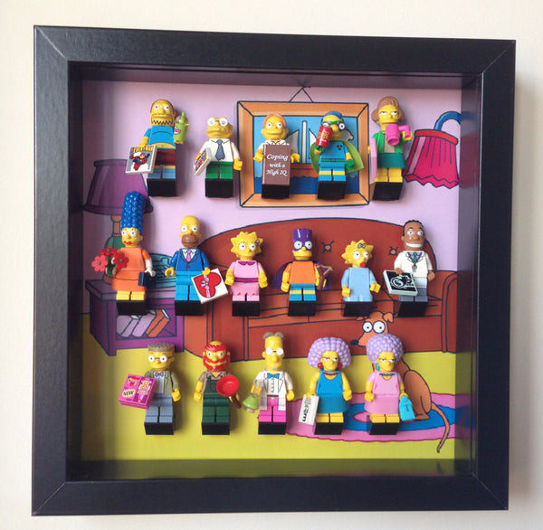 House background Display Frame for Simpsons Minifigures series Display Frames for Lego Minifigures