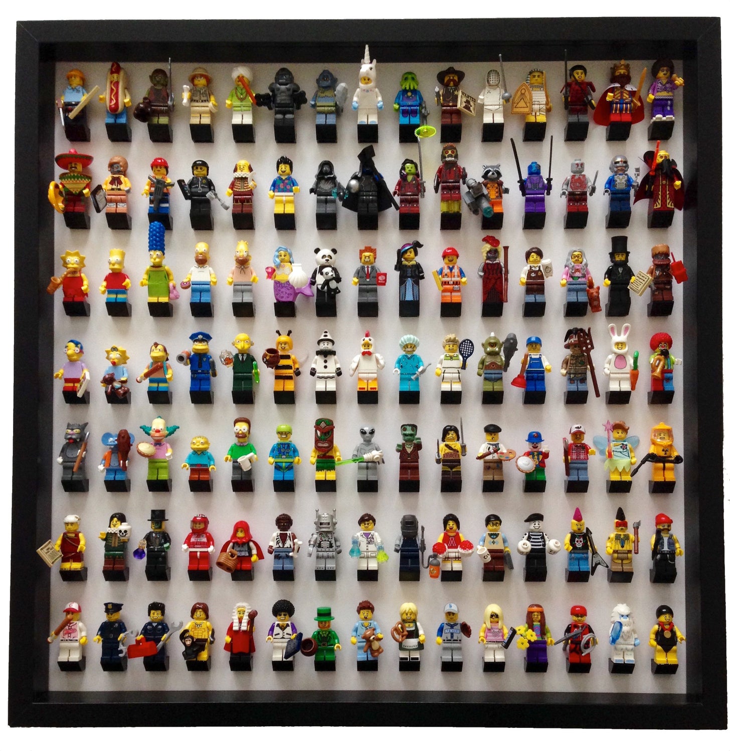 Black Display Frame for 105 Minifigures Display Frames for Lego Minifigures